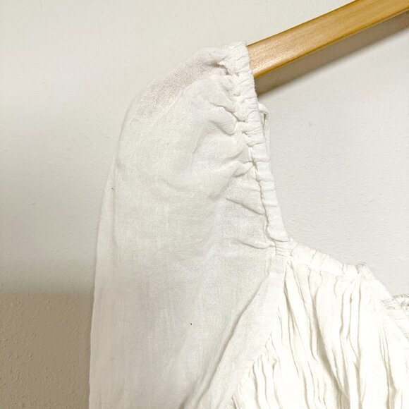 Free People Chloe Smocked Tie Neck Cotton Top - Picture 6 of 11